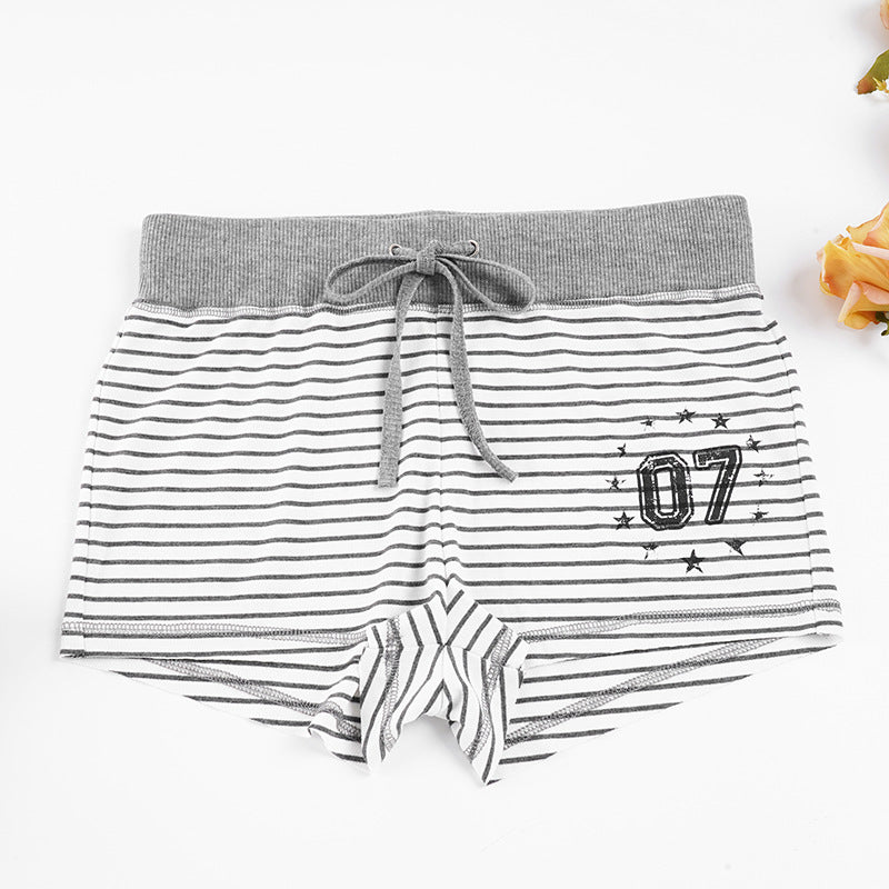 Damer bomullsshorts med bekväm resår och trendigt randmönster Mirla-Eva Jonsson