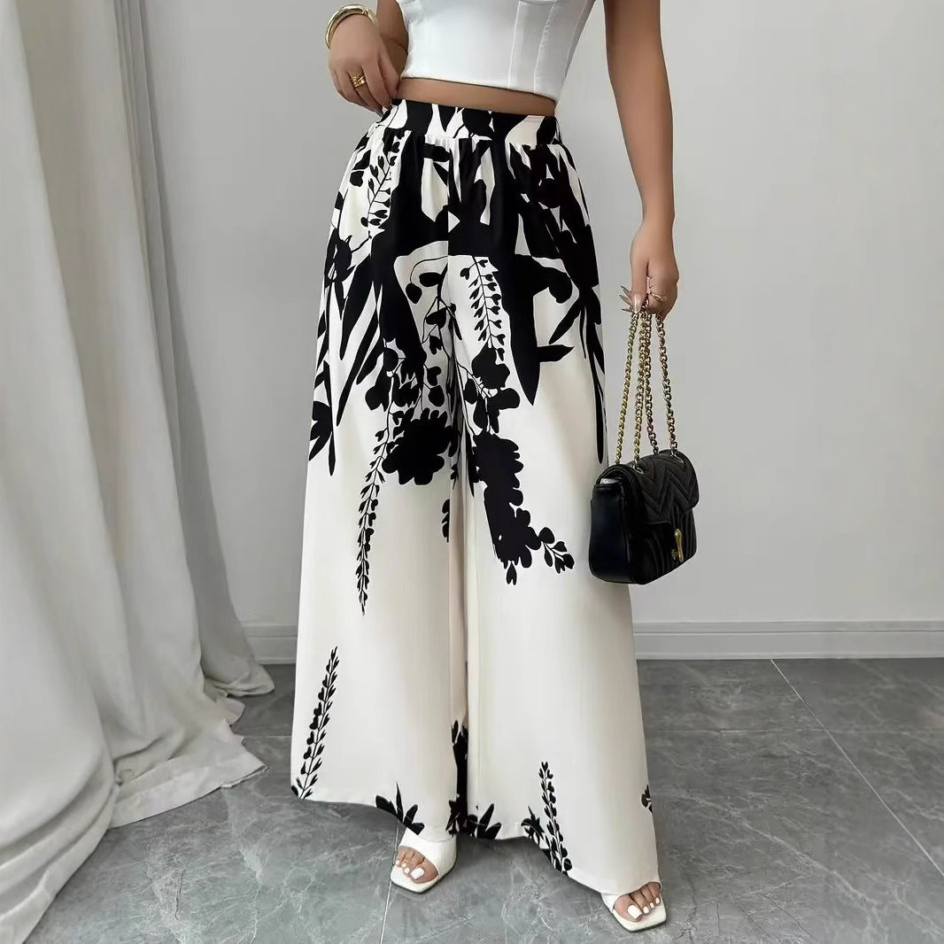 Damer breda Palazzo-byxor med blommigt mönster Eva Jonsson-Eva Jonsson