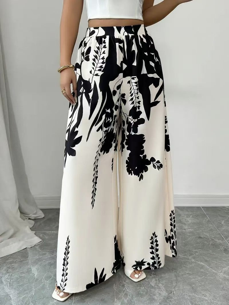Damer breda Palazzo-byxor med blommigt mönster Eva Jonsson-Eva Jonsson