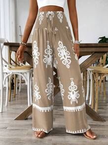 Damer breda bomullsharembyxor Eva Jonsson-Eva Jonsson