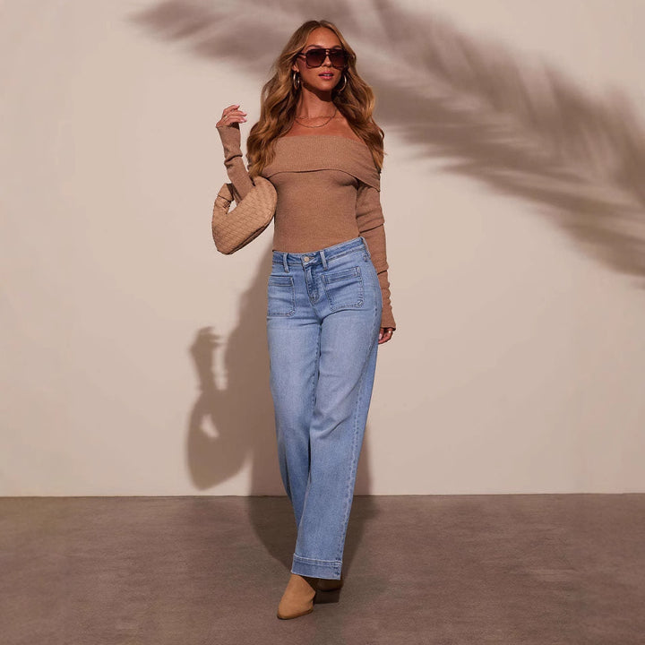 Damer breda högmidjade jeans Mirla-Eva Jonsson