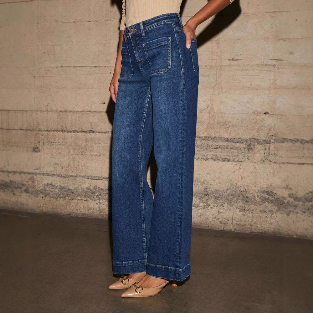 Damer breda högmidjade jeans Mirla-Eva Jonsson