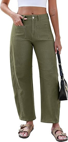 Damer breda jeans med hög midja och praktiska fickor Mirla-Eva Jonsson
