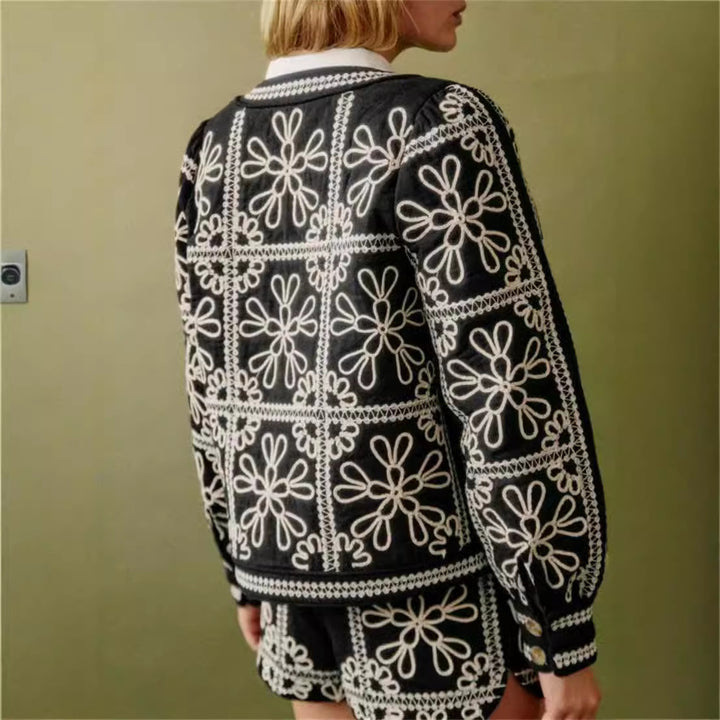 Damer broderad blomjacka med volymärmar Eva Jonsson-Eva Jonsson