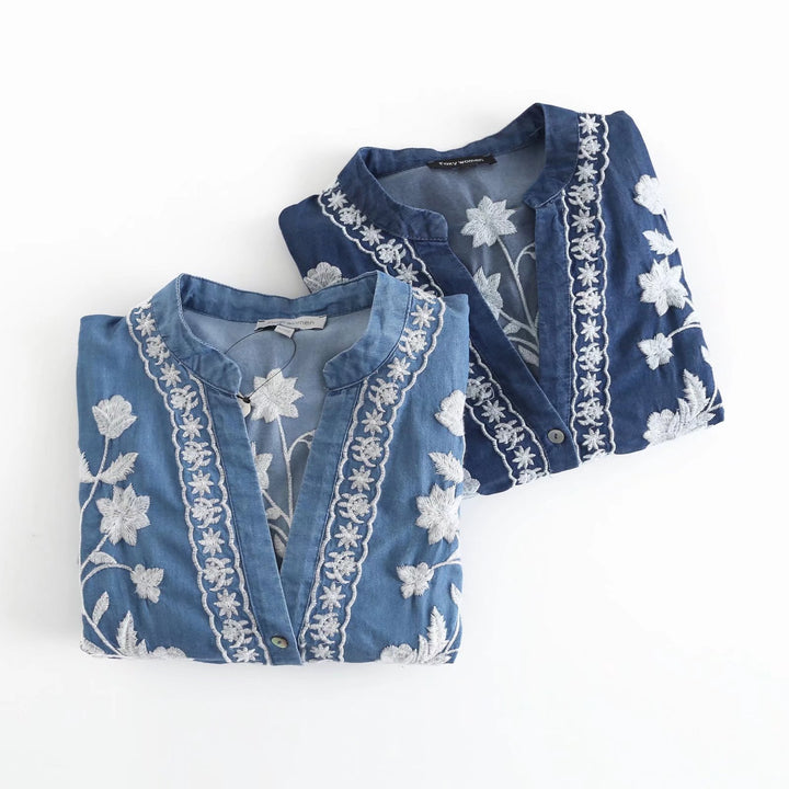 Damer broderad blus Mirla-Eva Jonsson