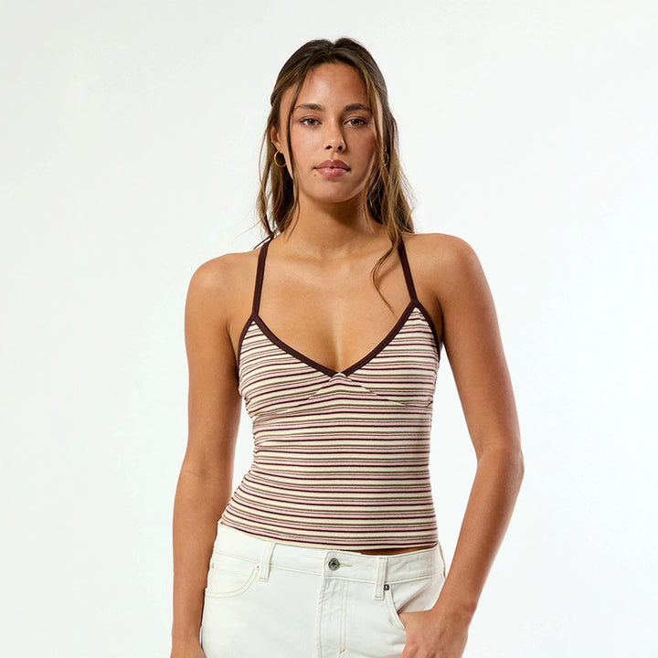 Damer camisole-top i avslappnad randdesign med justerbara axelband Mirla-Eva Jonsson