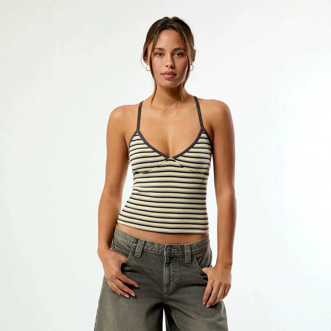 Damer camisole-top i avslappnad randdesign med justerbara axelband Mirla-Eva Jonsson