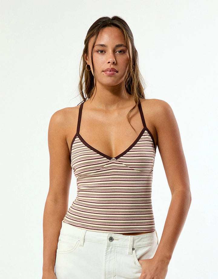 Damer camisole-top i avslappnad randdesign med justerbara axelband Mirla-Eva Jonsson