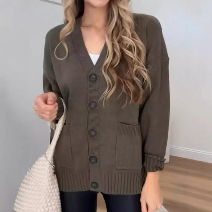Damer cardigan med fickor och moderna knappar Mirla-Eva Jonsson