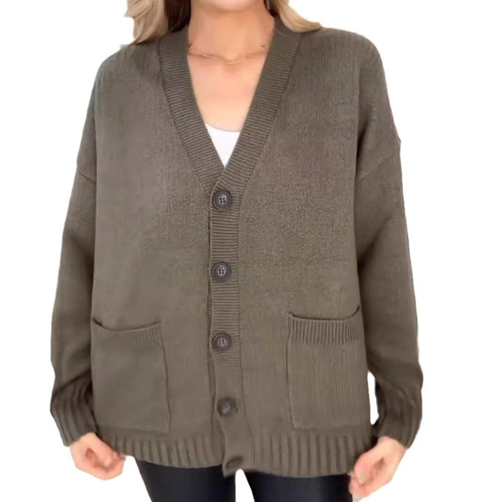 Damer cardigan med fickor och moderna knappar Mirla-Eva Jonsson