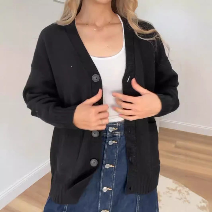 Damer cardigan med fickor och moderna knappar Mirla-Eva Jonsson