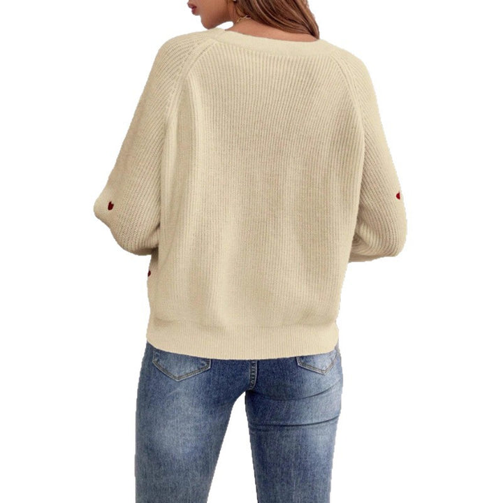 Damer cardigan med hjärtmotiv och knappstängning Eva Jonsson-Eva Jonsson