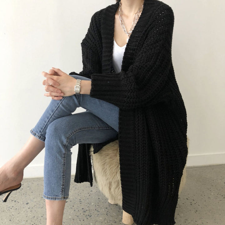 Damer cardigan med öppen skärning och avslappnade detaljer Mirla-Eva Jonsson