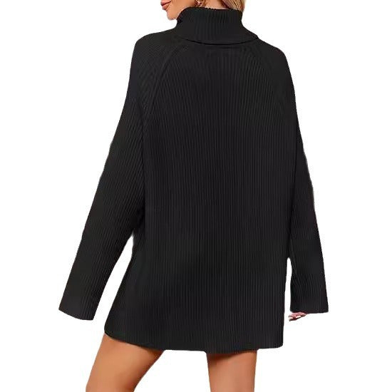 Damer cashmere finstickad tröja med hög krage och lös passform Mirla-Eva Jonsson