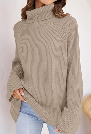 Damer cashmere finstickad tröja med hög krage och lös passform Mirla-Eva Jonsson