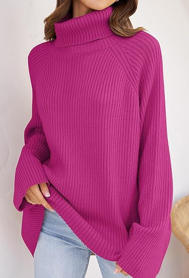 Damer cashmere finstickad tröja med hög krage och lös passform Mirla-Eva Jonsson