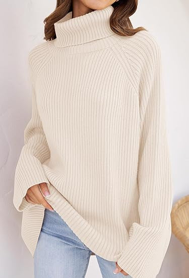 Damer cashmere finstickad tröja med hög krage och lös passform Mirla-Eva Jonsson