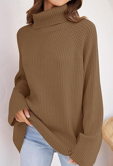 Damer cashmere finstickad tröja med hög krage och lös passform Mirla-Eva Jonsson