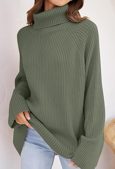 Damer cashmere finstickad tröja med hög krage och lös passform Mirla-Eva Jonsson