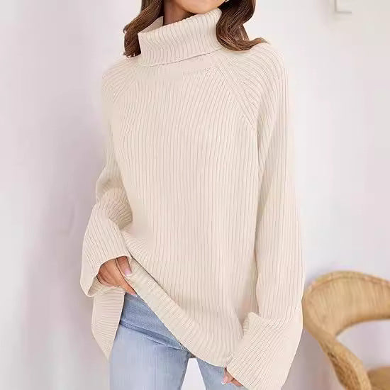 Damer cashmere finstickad tröja med hög krage och lös passform Mirla-Eva Jonsson
