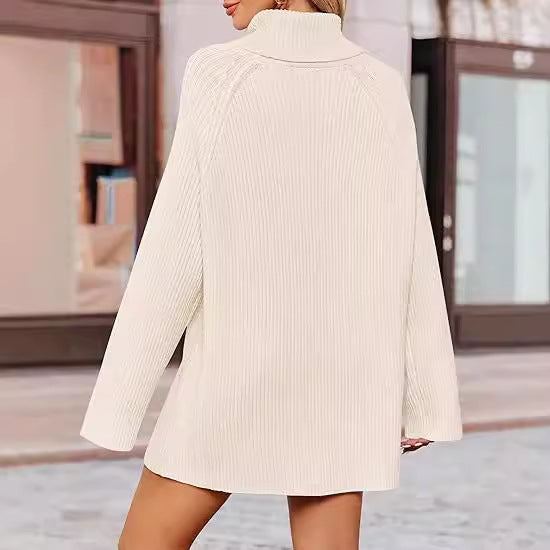 Damer cashmere finstickad tröja med hög krage och lös passform Mirla-Eva Jonsson