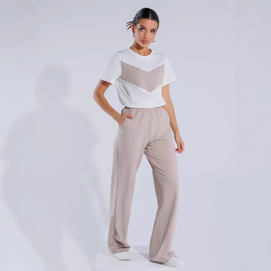 Damer casual T-shirt med modern färgblockdesign och lätt oversized passform-Eva Jonsson