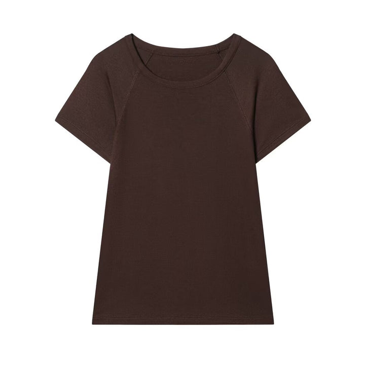 Damer casual T-shirt med rundad halsringning och bekväma raglanärmar Mirla-Eva Jonsson