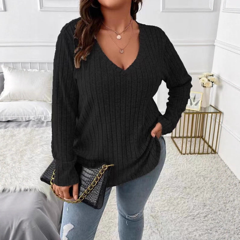 Damer casual V-hals stickad topp Mirla-Eva Jonsson