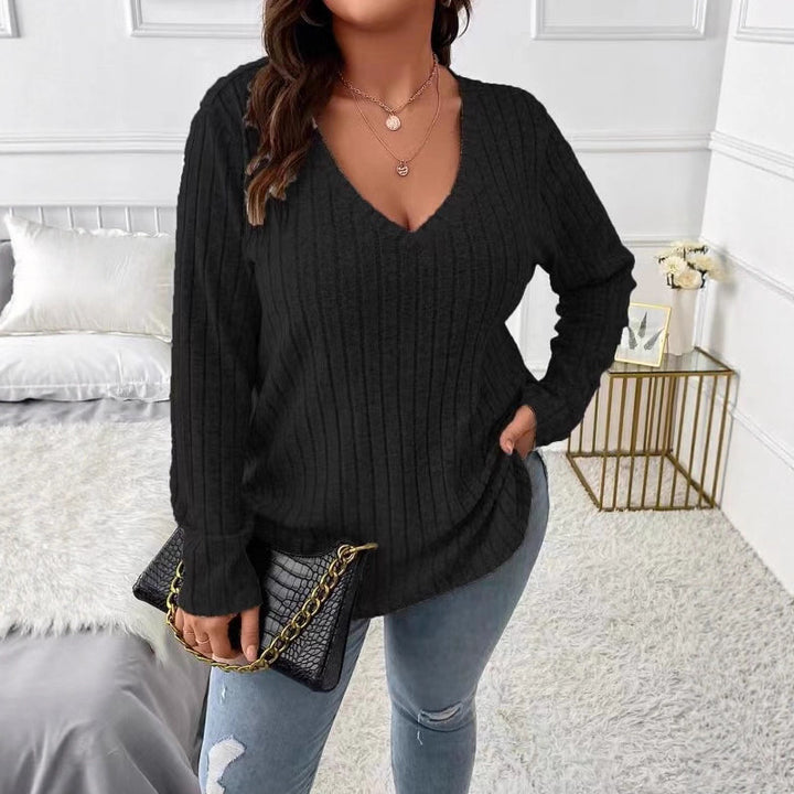 Damer casual V-hals stickad topp Mirla-Eva Jonsson