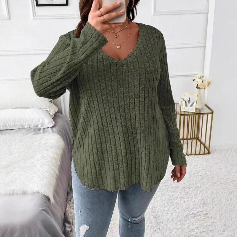 Damer casual V-hals stickad topp Mirla-Eva Jonsson