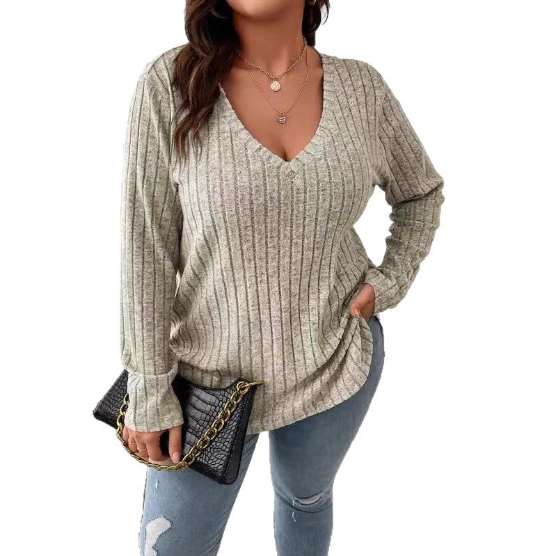 Damer casual V-hals stickad topp Mirla-Eva Jonsson