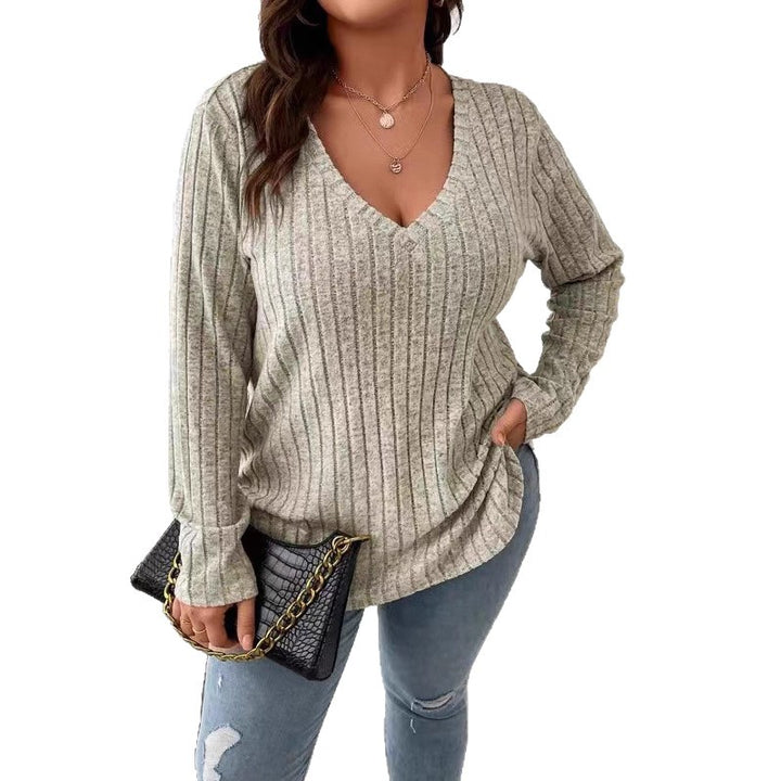 Damer casual V-hals stickad topp Mirla-Eva Jonsson