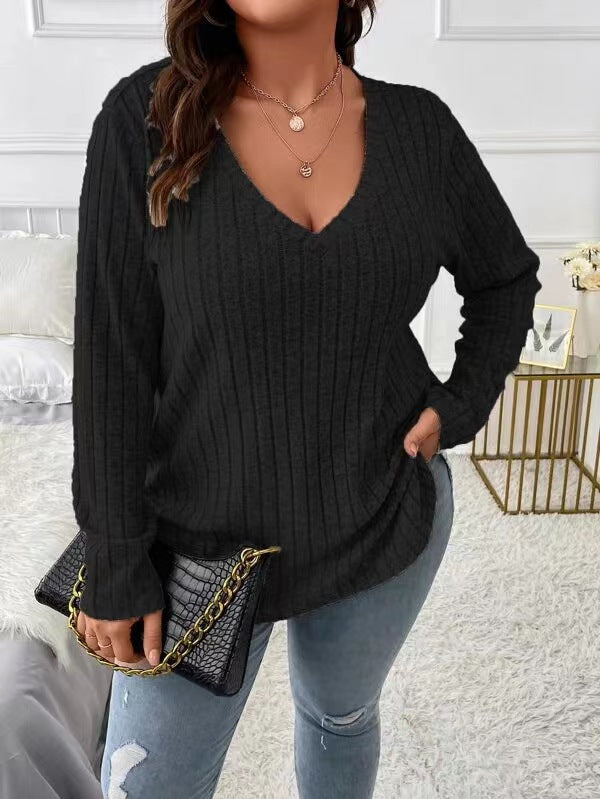 Damer casual V-hals stickad topp Mirla-Eva Jonsson