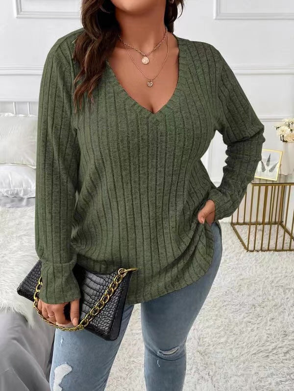 Damer casual V-hals stickad topp Mirla-Eva Jonsson