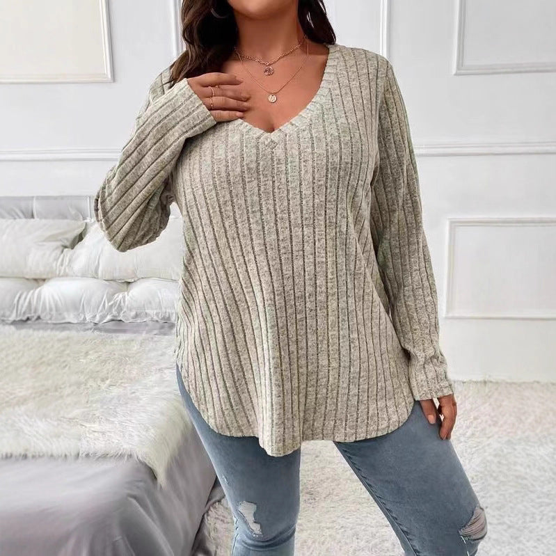 Damer casual V-hals stickad topp Mirla-Eva Jonsson