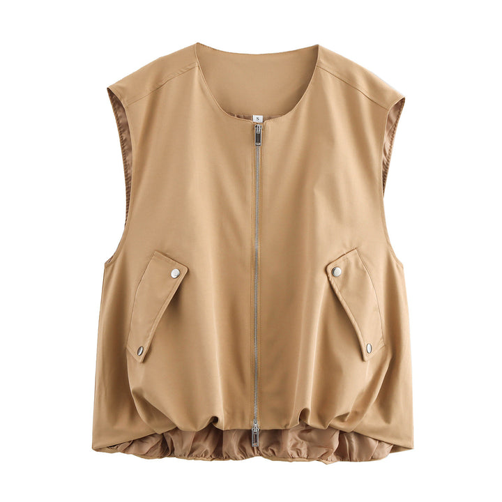 Damer casual ärmlös väst med dragkedja och praktiska fickor Mirla-Eva Jonsson