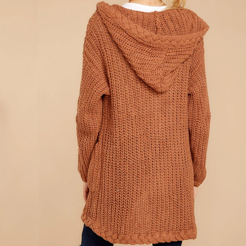 Damer casual cardigan med huva och strukturerad design Mirla-Eva Jonsson