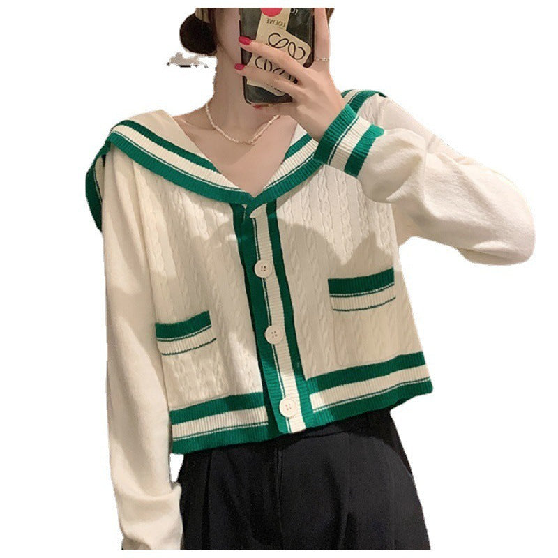 Damer casual cardigan med maritim huva och knapppdetaljer Mirla-Eva Jonsson
