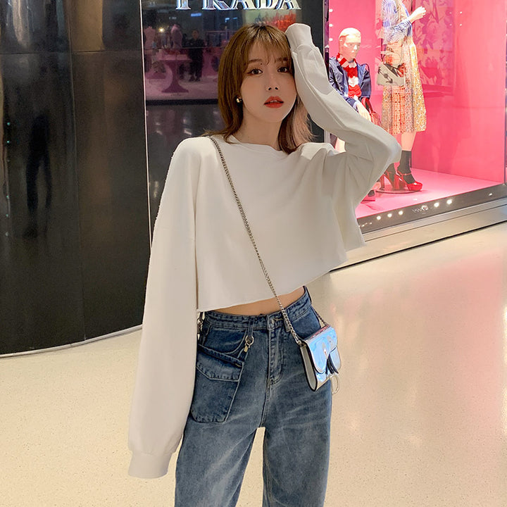 Damer casual cropped sweatshirt med en vid skärning Mirla-Eva Jonsson
