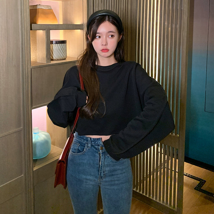 Damer casual cropped sweatshirt med en vid skärning Mirla-Eva Jonsson