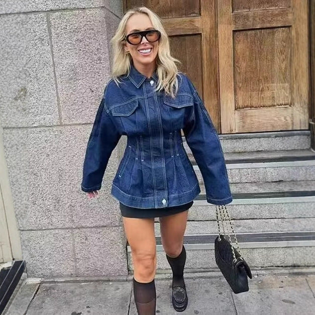 Damer casual denimjacka med praktiska fickor och modern skärning Mirla-Eva Jonsson