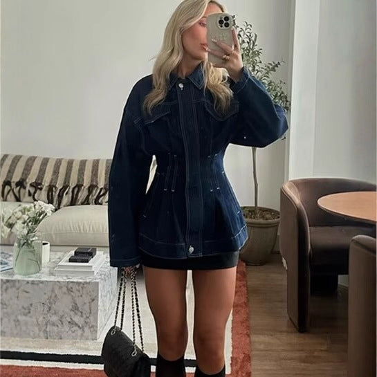 Damer casual denimjacka med praktiska fickor och modern skärning Mirla-Eva Jonsson