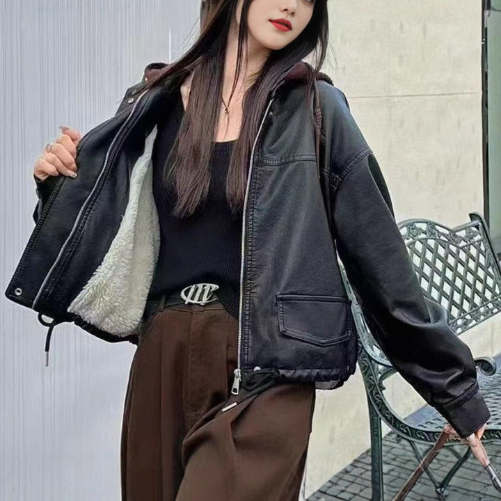 Damer casual faux läderjacka Mirla-Eva Jonsson
