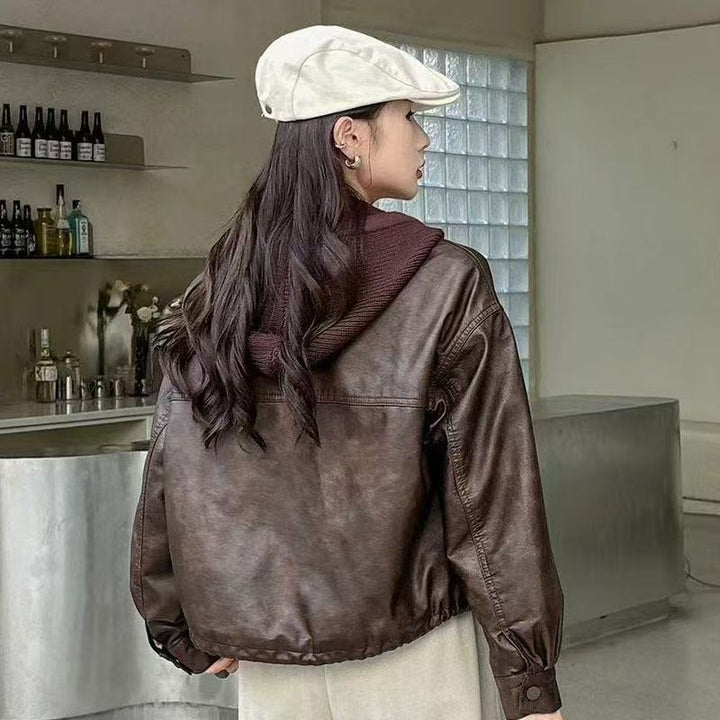 Damer casual faux läderjacka Mirla-Eva Jonsson