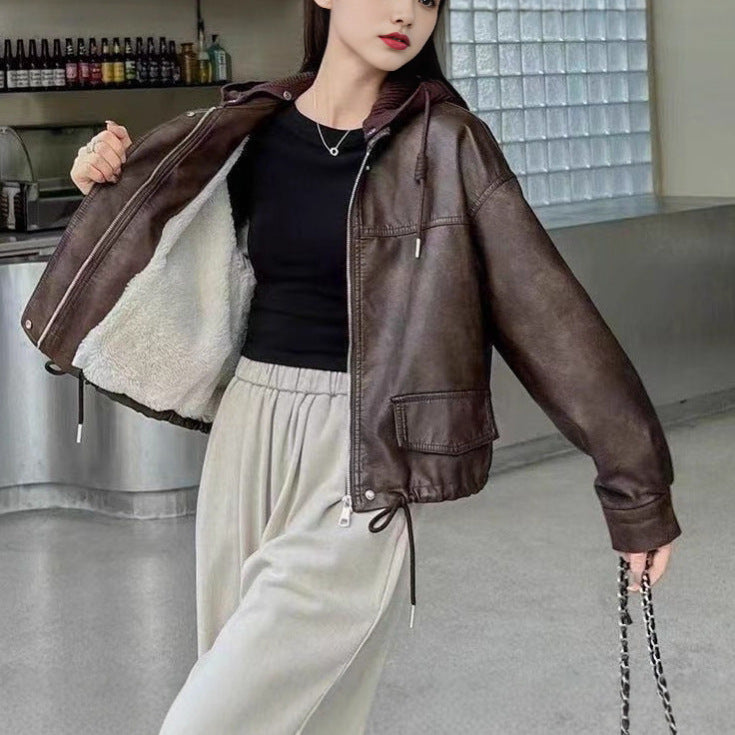 Damer casual faux läderjacka Mirla-Eva Jonsson