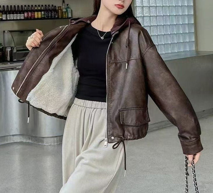 Damer casual faux läderjacka Mirla-Eva Jonsson