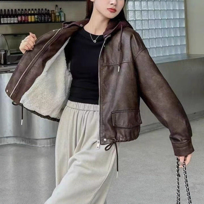 Damer casual faux läderjacka Mirla-Eva Jonsson