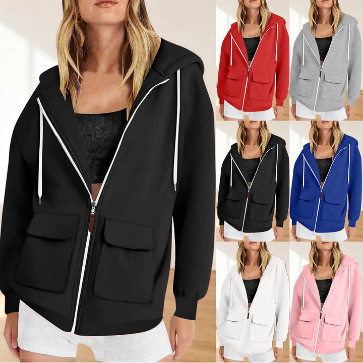 Damer casual hoodie jacka med stora fickor Mirla-Eva Jonsson