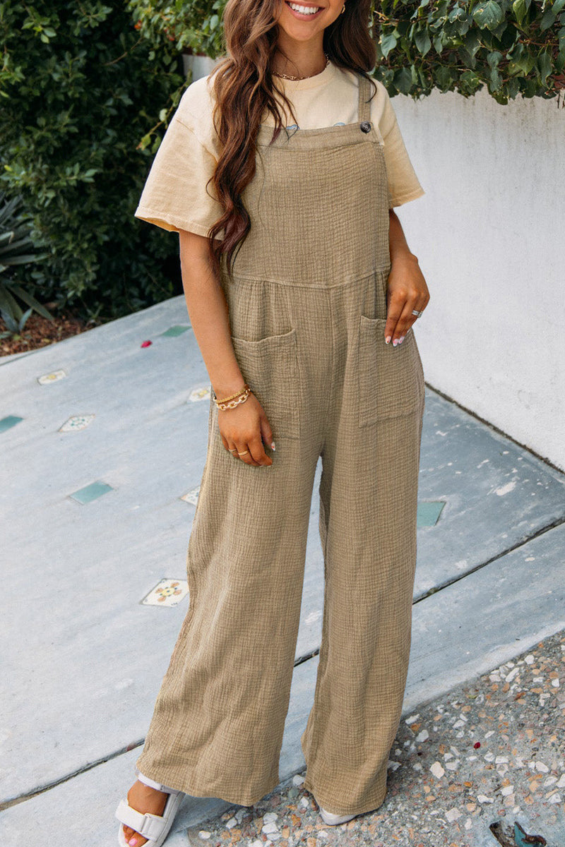 Damer casual jumpsuit med praktiska fickor och justerbara axelband Mirla-Eva Jonsson