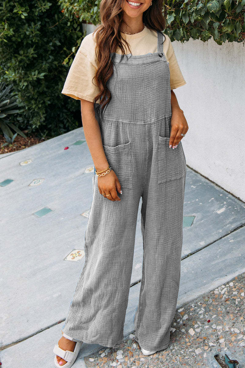 Damer casual jumpsuit med praktiska fickor och justerbara axelband Mirla-Eva Jonsson